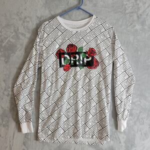 Hustle G drip long-sleeved t-shirt size Medium rose all over print graphic